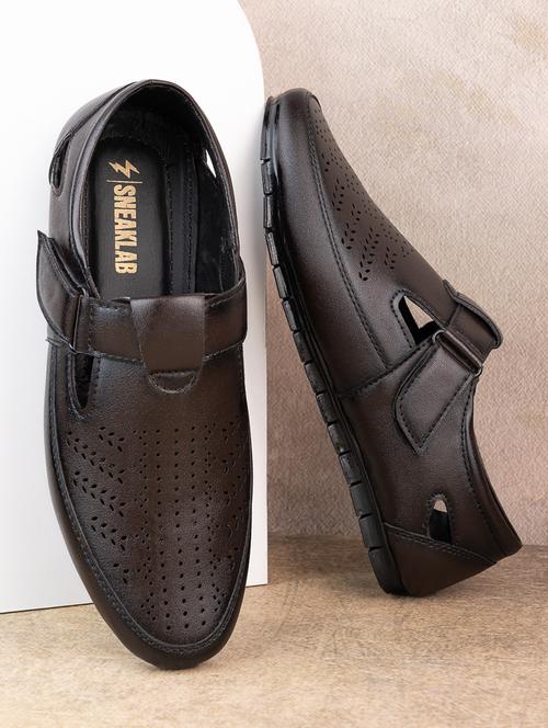 men brown slip on sandal - 21698522 - Very Small Image - 1