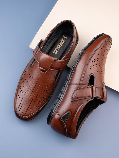 men tan slip on sandal - 21698523 - Very Small Image - 1