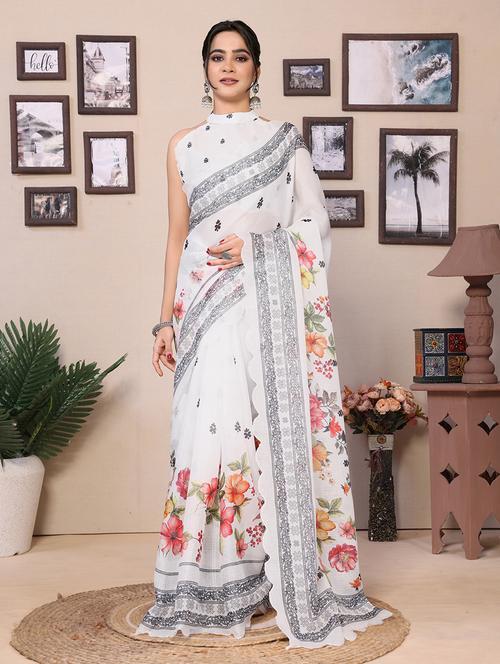 women ready to wear casual wear saree with blouse - 21698606 - Very Small Image - 1