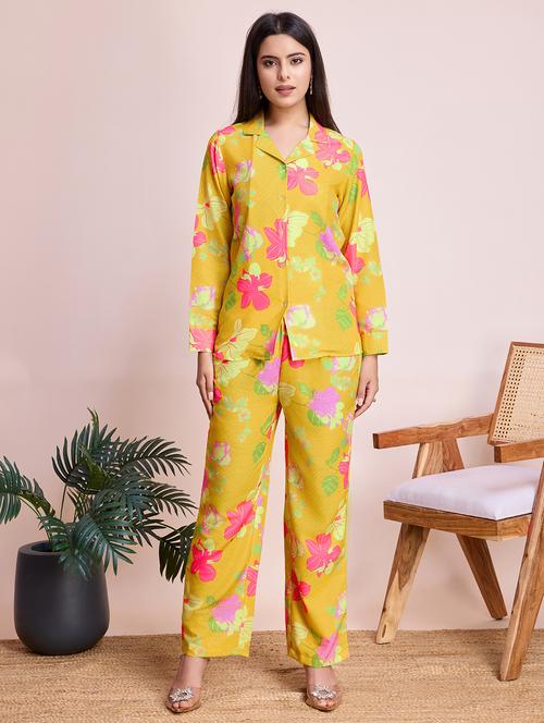 women printed shirt and trouser co-ord set - 21698739 - Very Small Image - 1