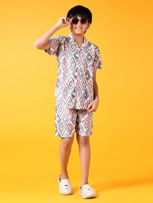 boys printed short sleeve co-ords set - 21699630 - Very Small Image - 1