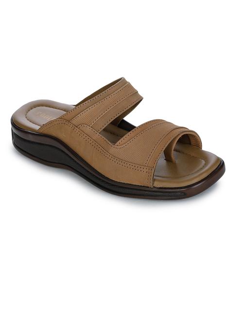 men brown slip on sandal - 21699712 - Very Small Image - 1