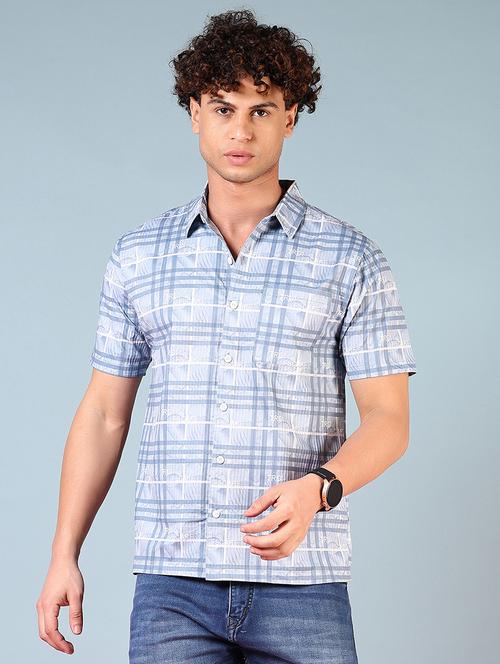 men checkered short sleeve regular fit casual shirt - 21700030 - Very Small Image - 1
