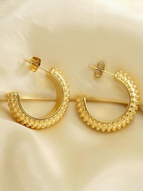 vintage geometric irregular c shape earrings  - 21700070 - Very Small Image - 1