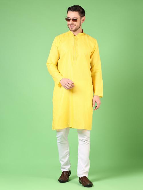 men solid mandarin neck kurta pyjama set - 21700347 - Very Small Image - 1