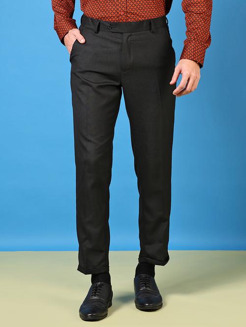 men mid rise solid flat front formal trouser - 21700686 - Very Small Image - 1