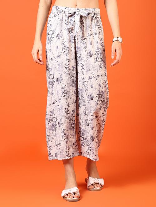 women printed mid rise wide leg trouser - 21700996 - Very Small Image - 1