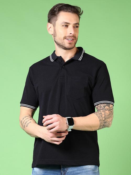 men short sleeves plain polo t-shirt - 21701021 - Very Small Image - 1