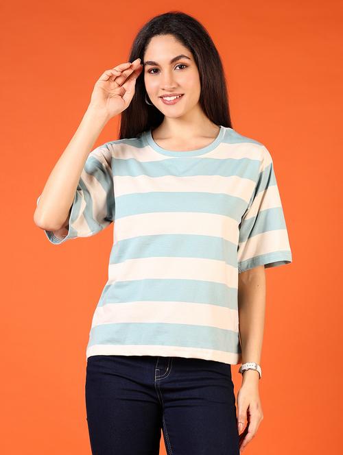 women striped short sleeve t-shirt - 21701038 - Very Small Image - 1