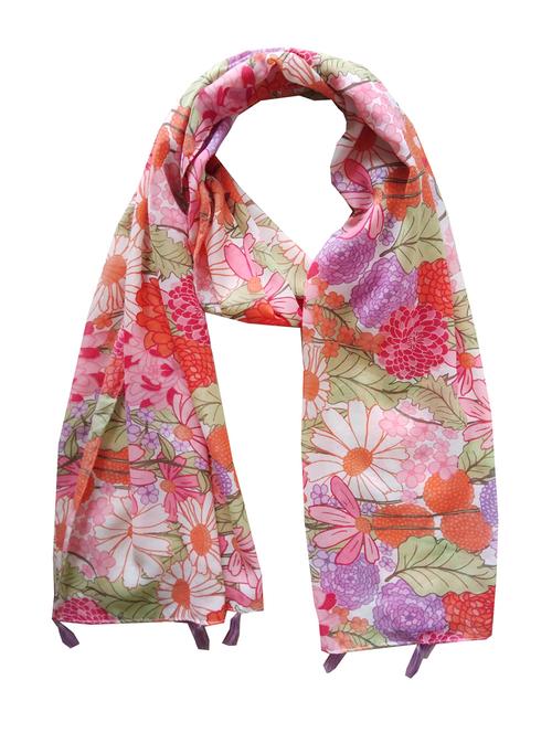 women multi color floral printed scarf - 21701847 - Very Small Image - 1