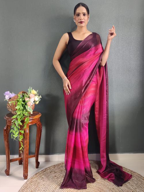 women stripes embellished saree with blouse - 21703262 - Very Small Image - 1