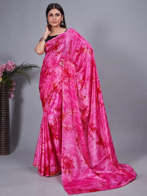 women tie & dye ready to wear saree with blouse - 21703289 - Very Small Image - 1