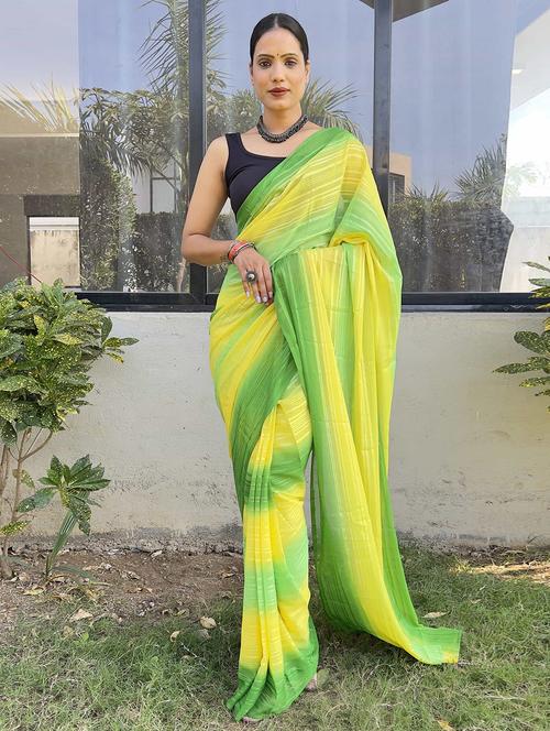 women stripes printed saree with blouse - 21703369 - Very Small Image - 1