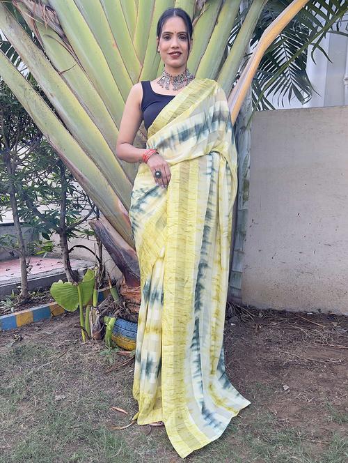 women stripes printed saree with blouse - 21703375 - Very Small Image - 1