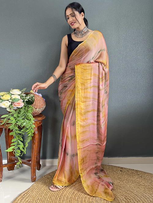 women printed ready to wear saree with blouse - 21703383 - Very Small Image - 1
