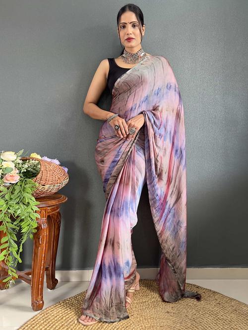 women printed ready to wear saree with blouse - 21703384 - Very Small Image - 1