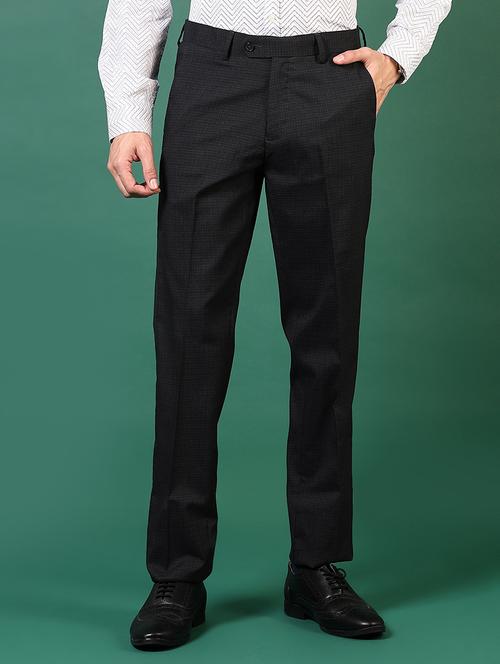 men textured flat front trousers formal trouser - 21703554 - Very Small Image - 1