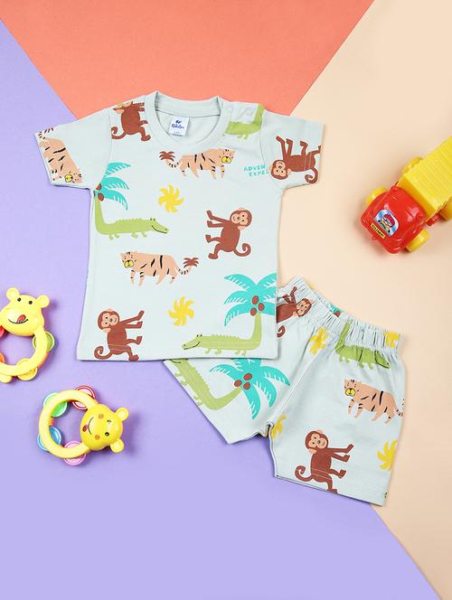 kids printed t-shirt & shorts set  - 21703556 - Very Small Image - 1