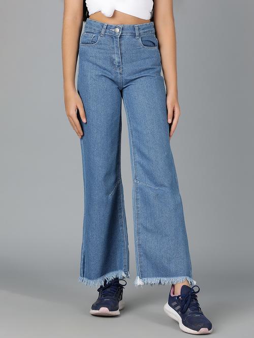 blue cotton blend jean - 21703702 - Very Small Image - 1