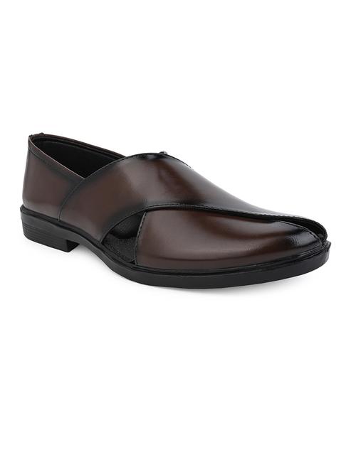 men brown slip on sandals - 21703736 - Very Small Image - 1