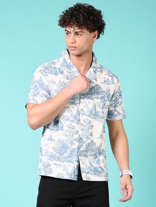 men short sleeves printed casual shirt - 21703828 - Very Small Image - 1