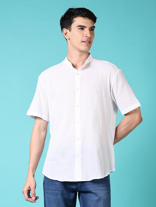 men short sleeves solid casual shirt - 21703830 - Very Small Image - 1