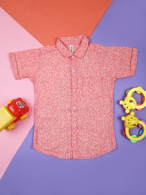 boys pink floral printed short sleeve shirt - 21704096 - Very Small Image - 1