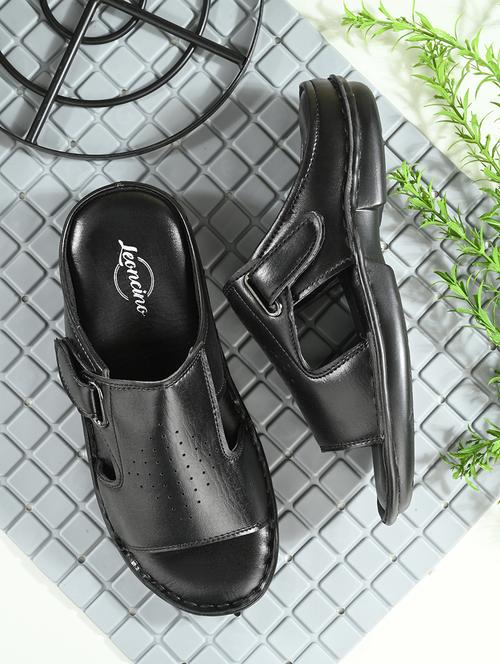 men black slip on sandal - 21704392 - Very Small Image - 1