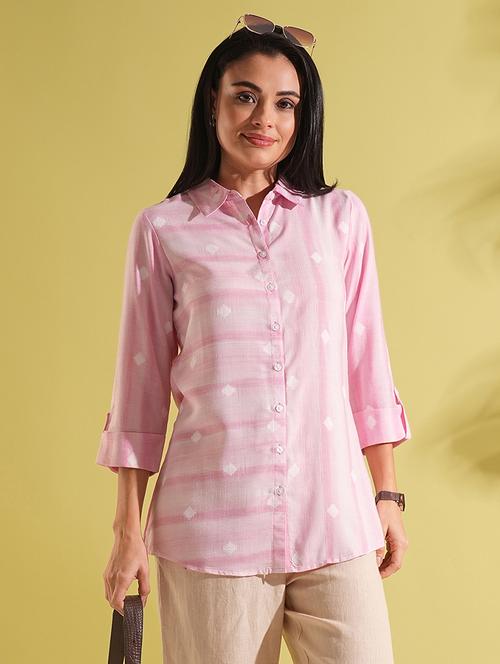 elegant pink cotton printed straight kurti for women - 21704494 - Very Small Image - 1