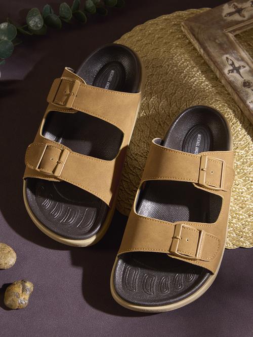 men tan slip on sandal - 21704508 - Very Small Image - 1