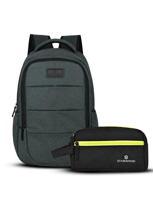 men solid adjustable strap backpack with pouch - 21704740 - Very Small Image - 1