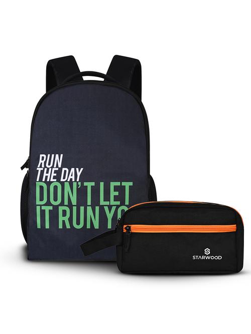 men printed adjustable strap backpack with pouch - 21704756 - Very Small Image - 1