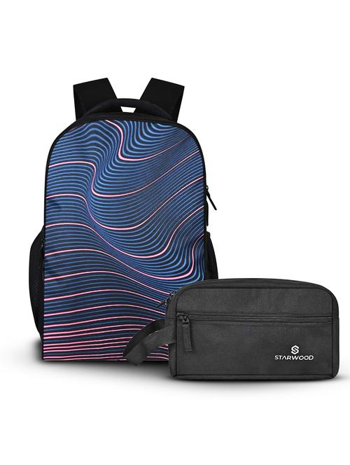 men printed adjustable strap backpack with pouch - 21704757 - Very Small Image - 1