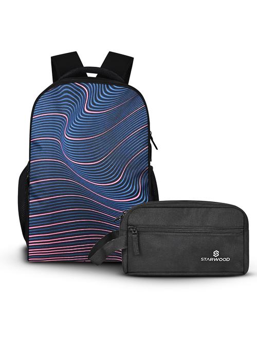men printed adjustable strap backpack with pouch - 21704758 - Very Small Image - 1