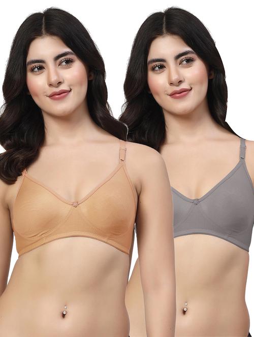 women pack of 2 solid t-shirt bra - 21704815 - Very Small Image - 1