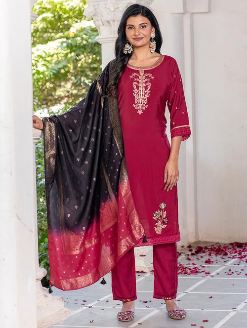women embroidered kurta pant set with duaptta - 21704882 - Very Small Image - 1