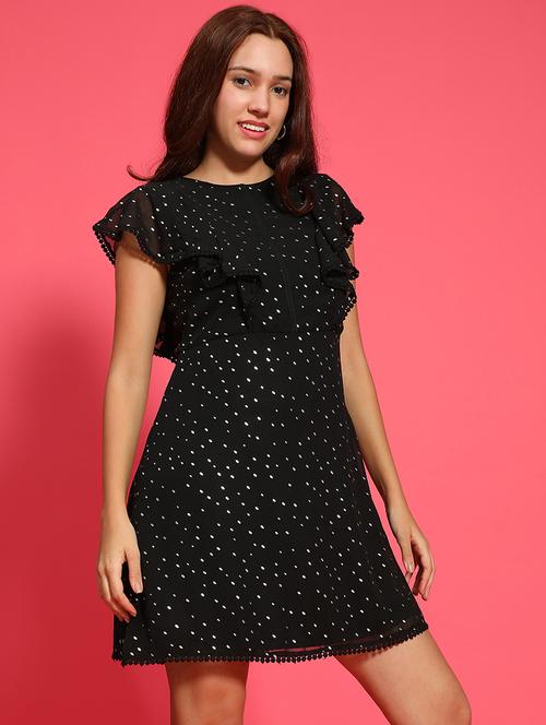 women printed ruffled sleeves a-line dress - 21705511 - Very Small Image - 1