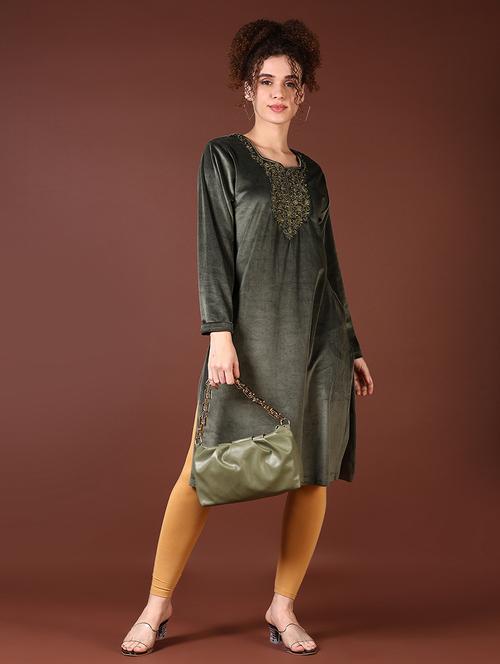women embroidered long sleeves woolen kurta - 21705623 - Very Small Image - 1