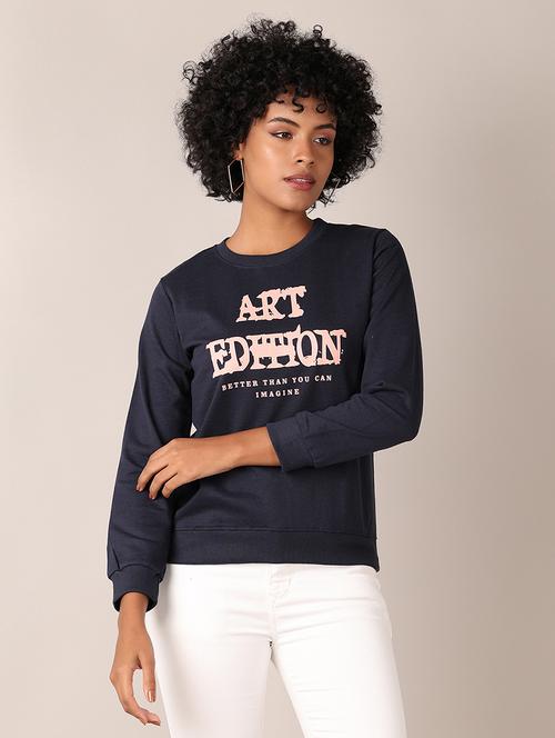 women chest print long sleeve sweatshirt - 21705690 - Very Small Image - 1
