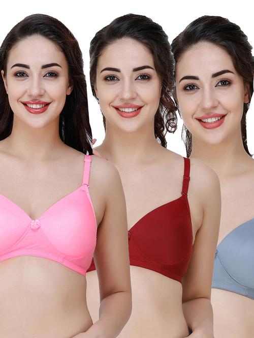 women pack of 3 solid t-shirt bra - 21706311 - Very Small Image - 1