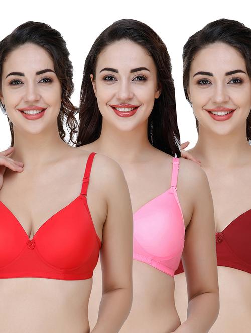women pack of 3 solid t-shirt bra - 21706330 - Very Small Image - 1