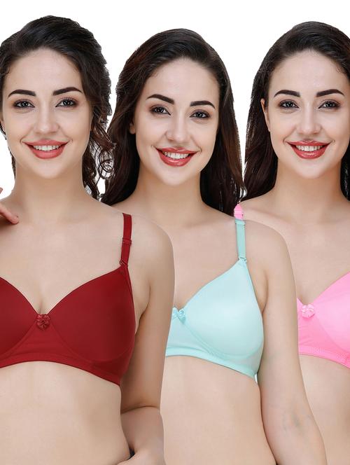 women pack of 3 solid t-shirt bra - 21706349 - Very Small Image - 1