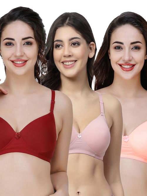 women pack of 3 solid t-shirt bra - 21706366 - Very Small Image - 1