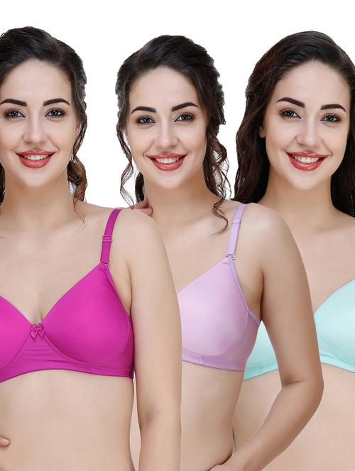 women pack of 3 solid t-shirt bra - 21706408 - Very Small Image - 1