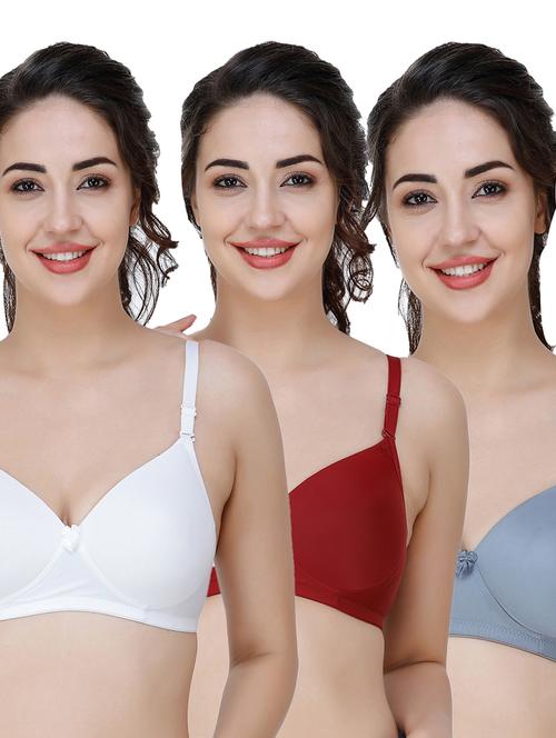 women pack of 3 solid t-shirt bra - 21706432 - Very Small Image - 1