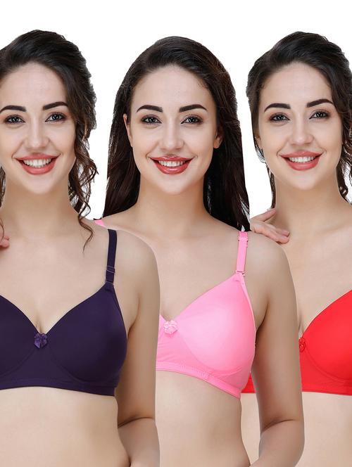 women pack of 3 solid t-shirt bra - 21706490 - Very Small Image - 1