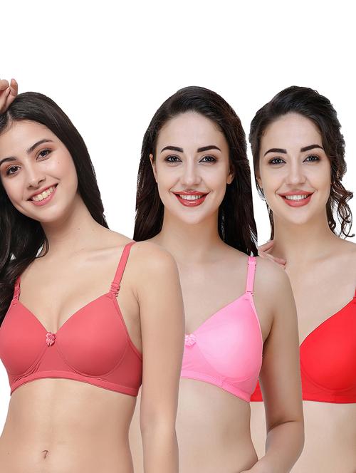 women pack of 3 solid t-shirt bra - 21706590 - Very Small Image - 1