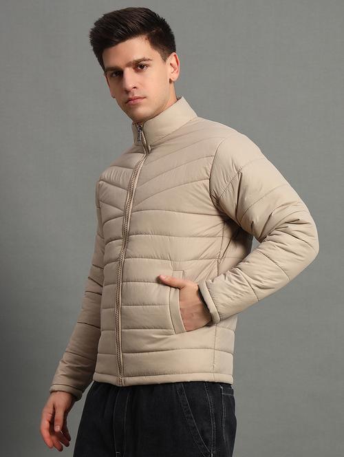 men long sleeves solid puffer jacket - 21706687 - Very Small Image - 1
