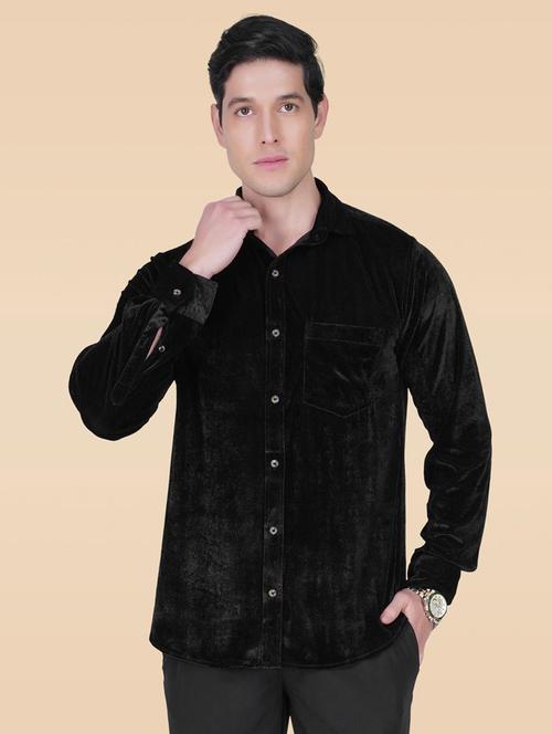 men long sleeves solid casual shirt - 21707046 - Very Small Image - 1
