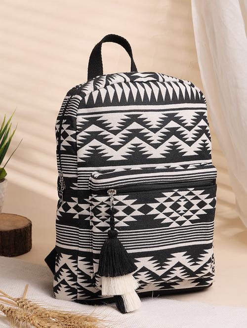 black cotton regular backpack - 21707541 - Very Small Image - 1